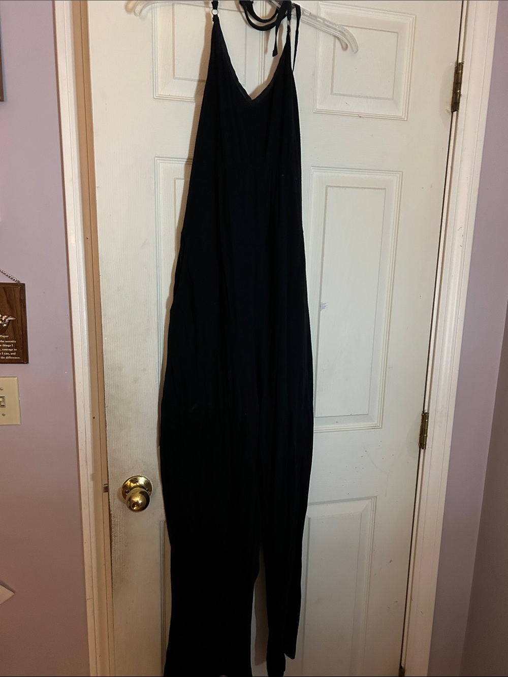 Women’s Theory Black Halter Elastic Waist Jumpsuit- Large EUC